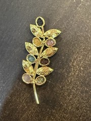 Vintage Judith Jack JJJ Signed Multicolor Agate Sterling Silver Flower Brooch