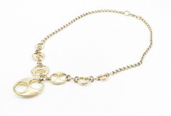 ROSS SIMON 925 Silver Shiny Gold Plated Round Link Chain Necklace NE1573