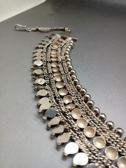 Woman’s Elegant Mexican Sterling Silver Choker Bib Necklace 94 Grams Quality