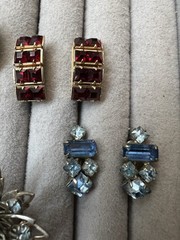 Vintage Rhinestone Jewelry Lot Earrings Brooches Necklace Bracelets Multicolor