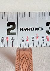 Wheeler Manufacturing Co. solid copper petite cuff embossed arrows 2 1/8″ dia
