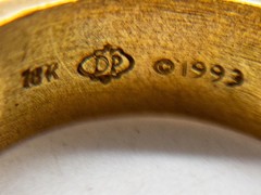 $6850 Doris Panos 1.50ct 4 Princess Cut Round Diamond 18k Yellow Gold Ring 10g