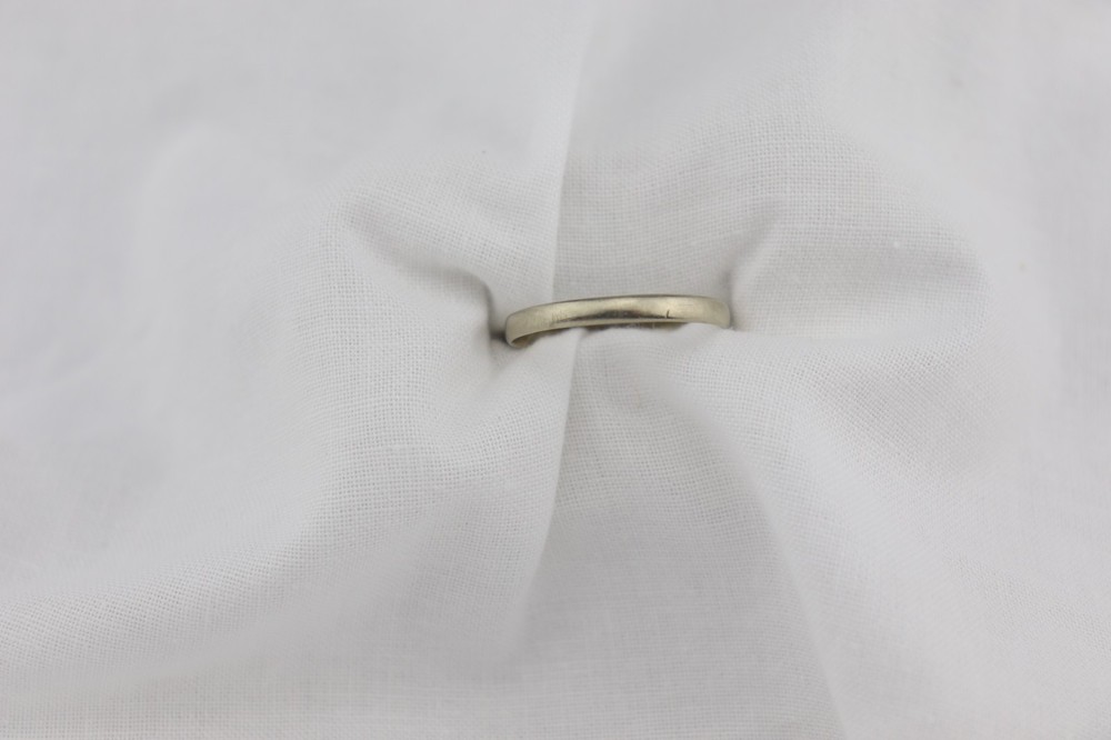 Vintage 14K white gold BAND Wedding Thumb Ring 2.5 mm Stack sz 11.25