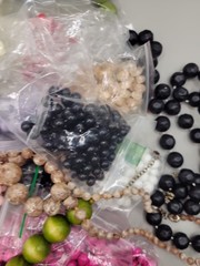 2 Lbs Vintage Colorful Plastic Lucite Beaded Necklaces Lot Costume Jewelry