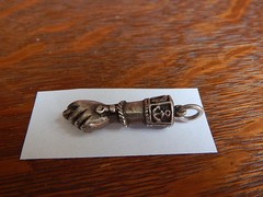 Antique Figa 800 Silver Lucky Pendant Very Good Detail