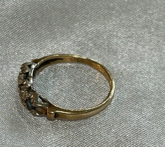 VTG LADIES 14K YELLOW GOLD NATURAL SAPPHIRE & DIAMOND RING 1.8 GRAMS STONES