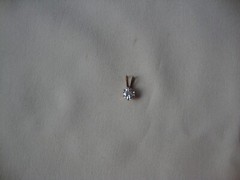 VINTAGE 1970-80s CHILD’S 5MM CLEAR CUBIC ZIRCONIA 14KT GOLD FILLED PRONG PENDANT
