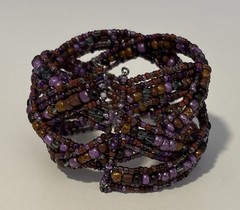 6 Piece Lot of Colorful Pink Purple Tone Bracelets Plastic Stone Glass Variety