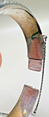 Vintage Siam Sterling Silver Niello Hinged Bangle Bracelet Dancing Goddess 31.5g