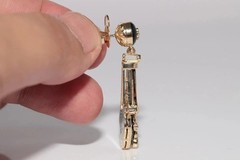Round Cut 2CT Lab Created Diamond Earringt Vintage Art Deco 14K Yellow Gold Over