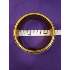 Vintage Lucite Acrylic Resin Brass Bangle Bracelet Floral Lace Design Classic