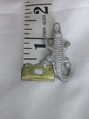 Maurice Milleur Brooch Pin Silver Tone Signed Alligator
