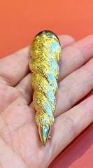 Vintage Brooch Bar Pin MJ ENT Modernist Gold Tone Rope Textured 3.25 Inches Long