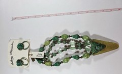 Vintage ANTHONY ALEXANDER Mother of Pearl Statement Necklace And Earrings