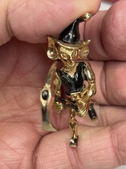 Vintage Marvella Elf Brooch Pin Gold Tone Enamel Painted