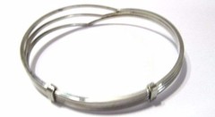 SILVER TONE PLATED METAL STYLISH WIRE TRENDY BRACELET BANGLE OPEN WORK VINTAGE