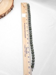 Green Rutilated Quartz Beaded Necklace Round Beads Sterling Silver 925 Clasp