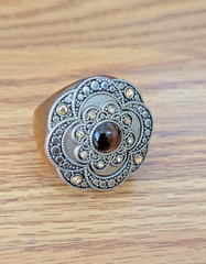 Vintage Lucite Ring Floral Statement Large Oversized Size 7 Unique Unusual Rare