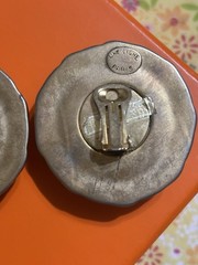 UNE LIGNE PARIS SIGNED 80S VTG CHUNKY GOLD CLIP EARRINGS FRENCH RUNWAY