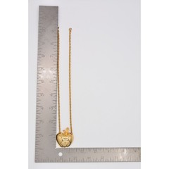 Medici Vintage Apple Pendant Necklace Gold Tone Signed Bin6A
