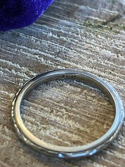 18k White Gold Band Antique Vintage Engraved Stackable Ring Band 2mm US 6.25