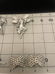 VTG Brooch Jewelry Lot Silver Tone FAIRY HEART ANGEL DOG BOW Rhinestone Clips