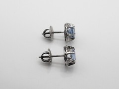 Antique 1920s $4000 1.50ct Ceylon Blue Sapphire Platinum Screwback Earrings