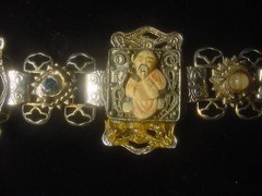 Jinn wishing genie blue Tara good luck talisman lucky charm bracelet Asian c1960