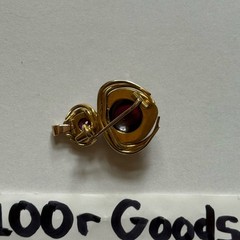 Vintage 14K Yellow Gold Rhodolite Garnet Spider Beetle Insect Brooch Pendant