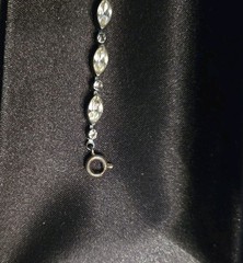 Vintage Silvertone and Marquise Rhinestone Necklace