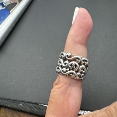 Wide .5” Scroll Sterling Filigree 925 Ring Size 7.5” 12g FREE SHIPPING!