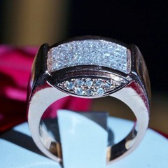 14k rose gold ring 0.65ct natural diamond invisible set sz 7 vintage 10.60g N282