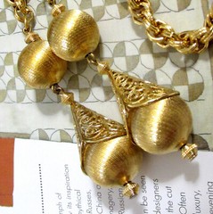 Vtg MONET “Bolero” 1961 30″ Rope Chain Lariat Necklace Runway Book Piece GP Exc