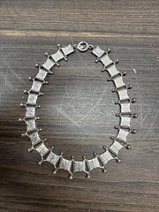 Victorian Revival RARE Danecraft Silver Necklace Choker Bookchain 14.5” 54+g