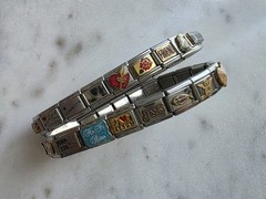 Y2K Italian Charm Bracelet DOUBLE ROW 9mm D’LinQ, Uberry, B’linQ, DISNEY