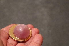 Vintage Pink Moonglow Lucite Dome Earrings Fried Eggs Vintage