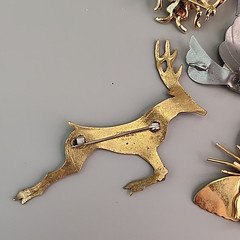 Vintage Animal Brooch Lot of 11 Monet Brooks Birds Deer Bugs Owl