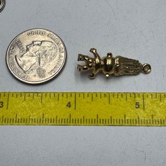 Vintage Troll Doll Charm Pendant 1980s Gold Tone Whimsical Novelty