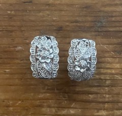 vintage sterling silver flower earrings