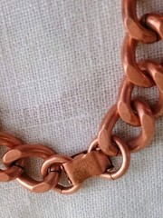 Vintage Solid Copper Bracelet 8″ Cuban Curb Link Weighty 50 Grams Hallmarked