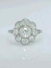 Art Deco Style Round Cut Lab Created Diamond 925 Sterling Silver Engagement Ring