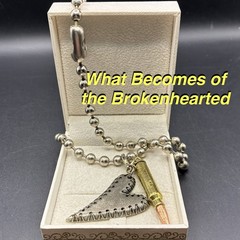 Vintage Broken Heart & Bullet Charms, Oversized Vtg Ball Chain Necklace, Custom