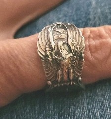 Vintage Sterling Silver American Eagle Spoon Ring 8.5