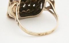 10 Grams GOLD 19K-Hallmak 14K RING PERIDOT PEARLS SIZE 6.5 VINTAGE ENGLAND