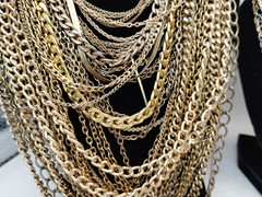 119 Pcs – Gold/Silver/Black Toned Chain Necklaces/Bracelets/Anklets 1.88lbs #685