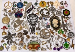 Lot Vtg & Modern Fun Novelty Pendant Findings Charms Jewelry Making Art