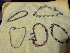 Beautiful Collection 5 Genuine 925 Sterling Silver Bracelets Approx 48g w/ship