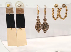 Vintage Gold Tone Pierced Earrings 80’s/90’s Good Quality Lot of 12
