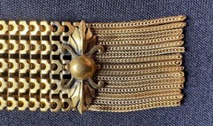 Vintage Viotorian Gold Tone Slide Tassel Bracelet (missing two pearls)