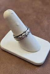 Vintage Woven Braided Spinner Ring 925 Silver Size 9.5